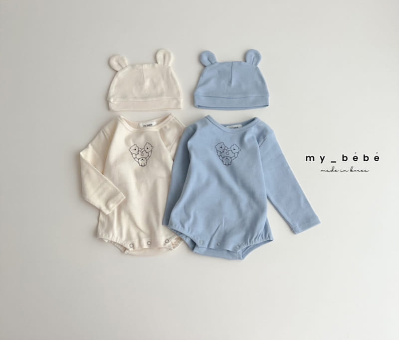 My Bebe - Korean Baby Fashion - #babyfever - Bear Hat Body Suit - 3
