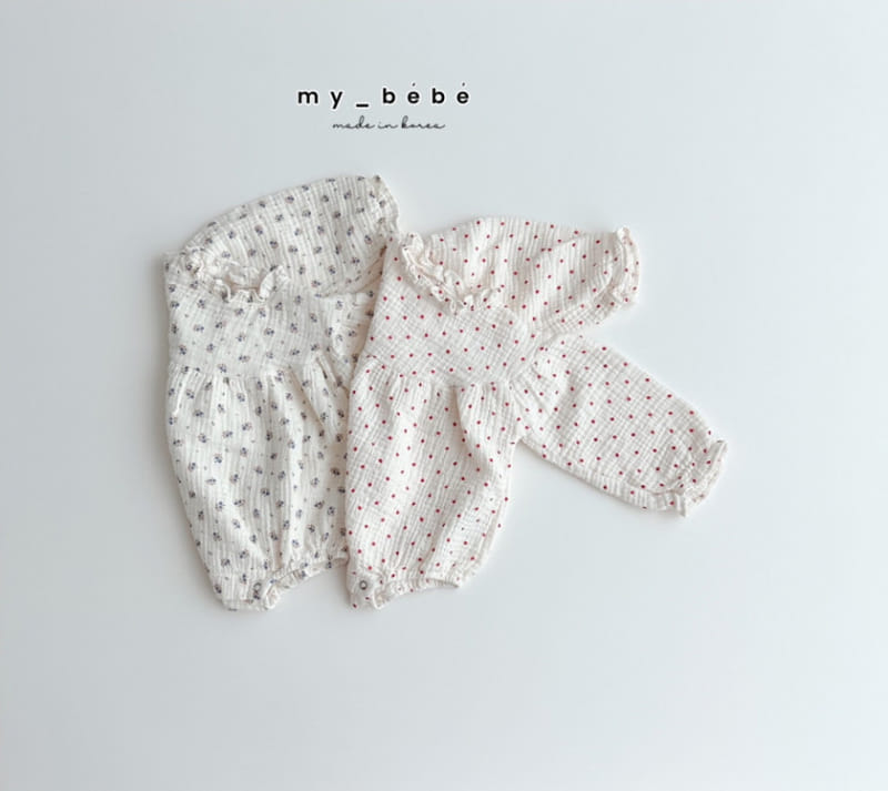 My Bebe - Korean Baby Fashion - #babygirlfashion - Shirring Round Body Suit