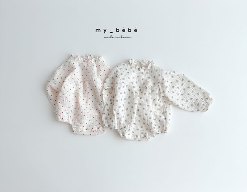 My Bebe - Korean Baby Fashion - #babyoninstagram - Shirring Round Body Suit - 3