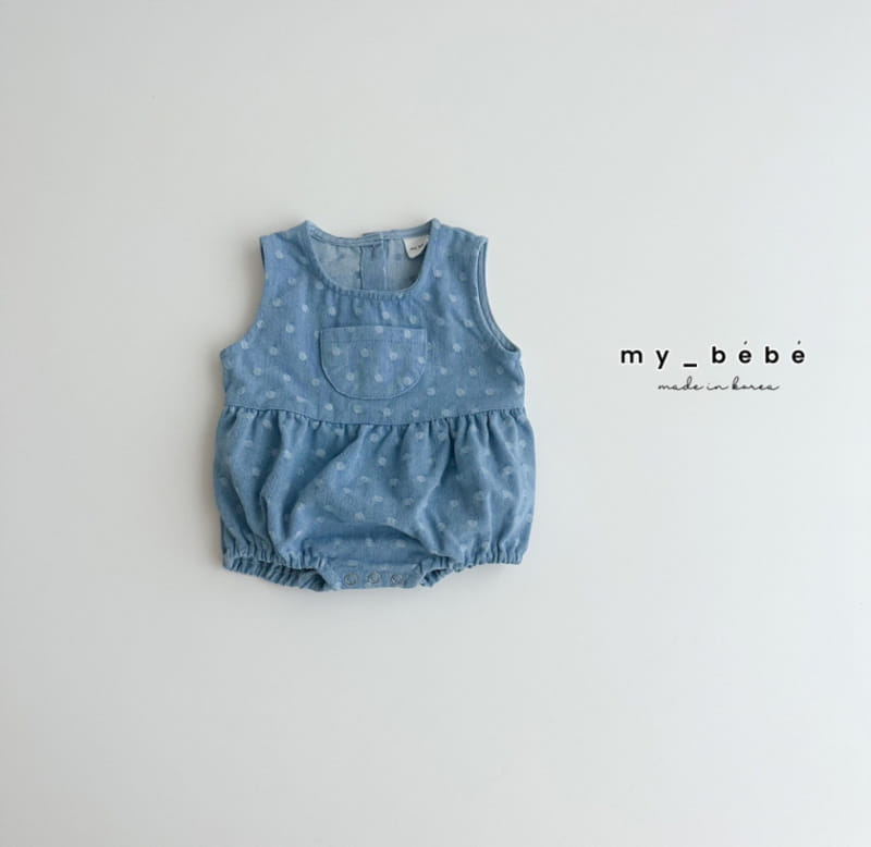 My Bebe - Korean Baby Fashion - #babyoninstagram - Denim Pumpkin Body Suit - 2