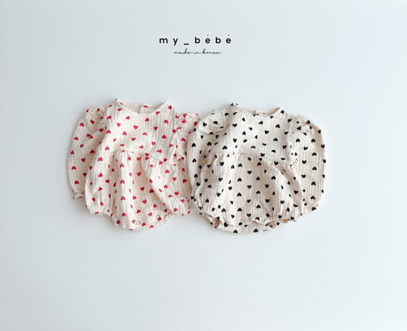 My Bebe - Korean Baby Fashion - #babyoninstagram - Heart Double Body Suit