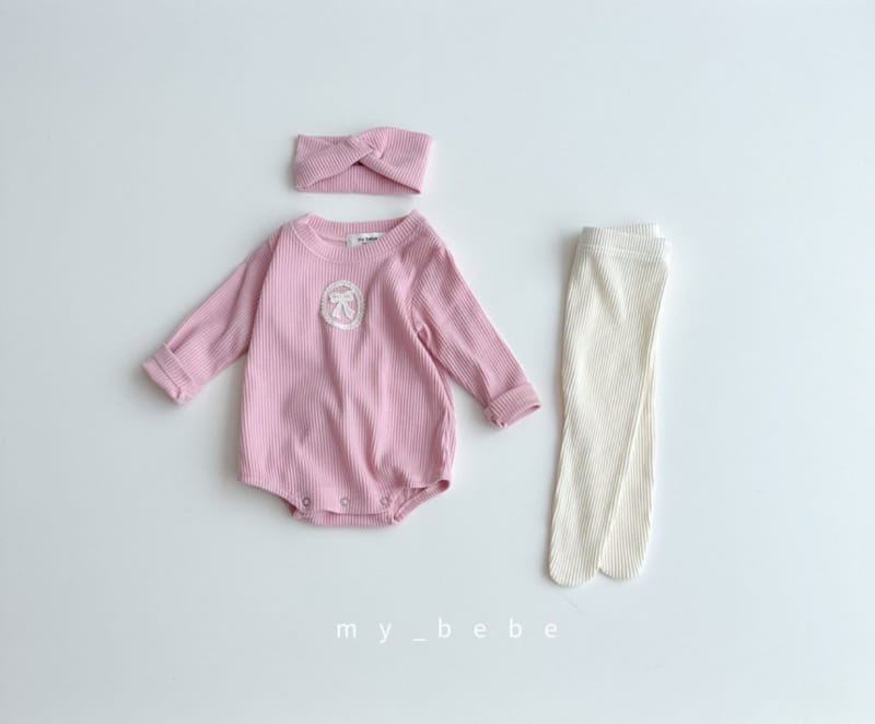 My Bebe - Korean Baby Fashion - #babyootd - Lace Basic Body Suit - 8