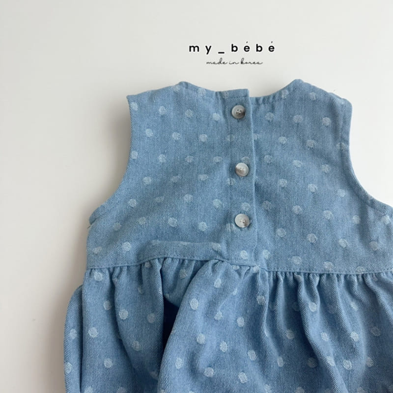 My Bebe - Korean Baby Fashion - #babyootd - Denim Pumpkin Body Suit - 4