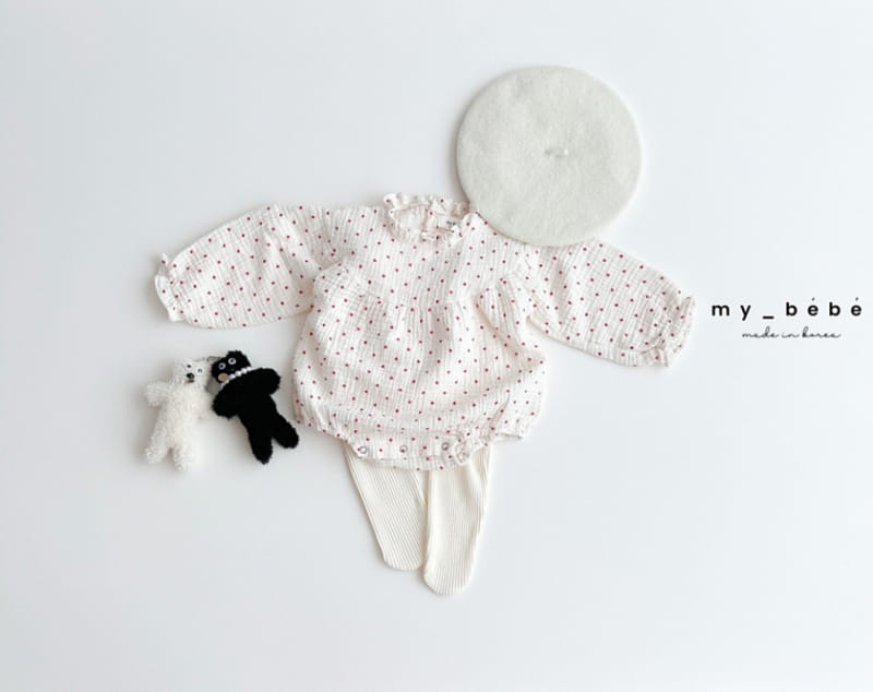 My Bebe - Korean Baby Fashion - #babywear - Shirring Round Body Suit - 7