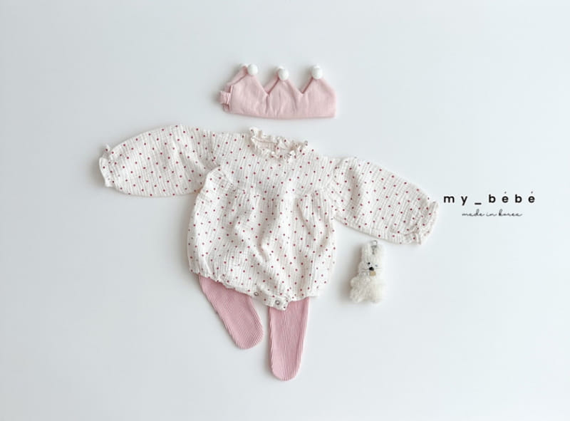 My Bebe - Korean Baby Fashion - #onlinebabyshop - Shirring Round Body Suit - 9