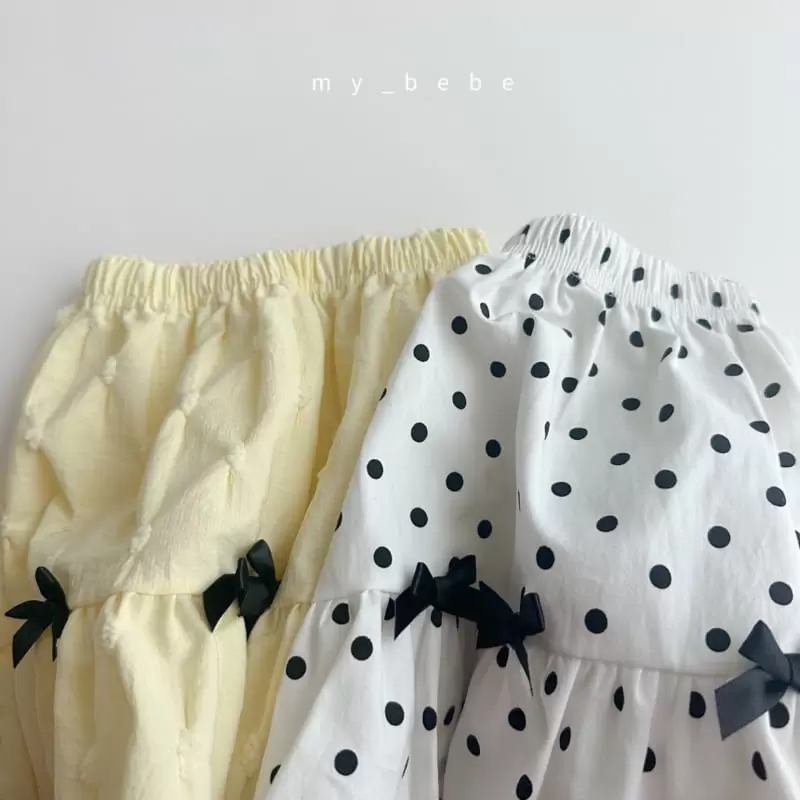 My Bebe - Korean Children Fashion - #childofig - Kan Kan Ribbon Skirt - 11