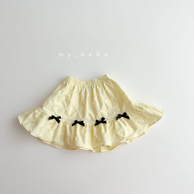 My Bebe - Korean Children Fashion - #littlefashionista - Kan Kan Ribbon Skirt - 7