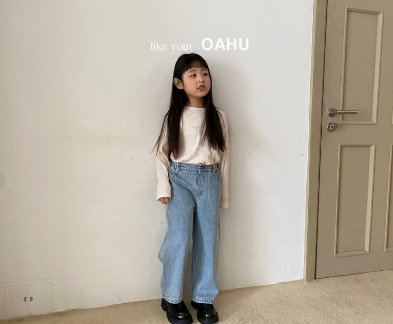 O'Ahu - Korean Children Fashion - #Kfashion4kids - View Wide Denim Pants - 3