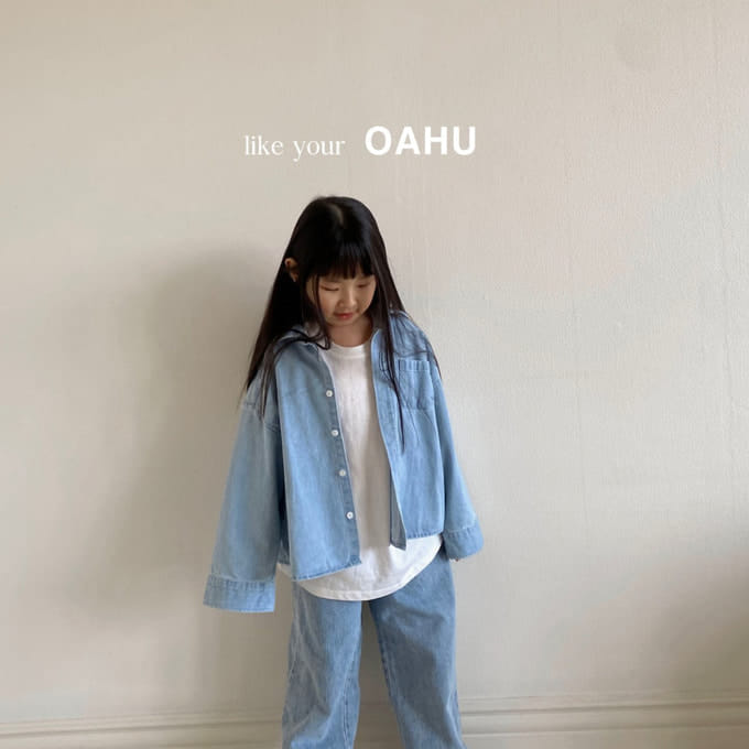 O'Ahu - Korean Children Fashion - #childrensboutique - Curve Denim Shirt