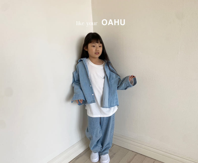 O'Ahu - Korean Children Fashion - #discoveringself - Curve Denim Shirt - 4