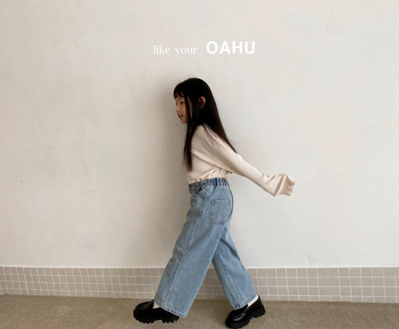 O'Ahu - Korean Children Fashion - #prettylittlegirls - View Wide Denim Pants - 7