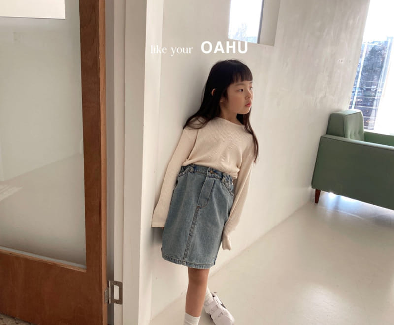 O'Ahu - Korean Children Fashion - #toddlerclothing - Ginger Denim Skirt - 5