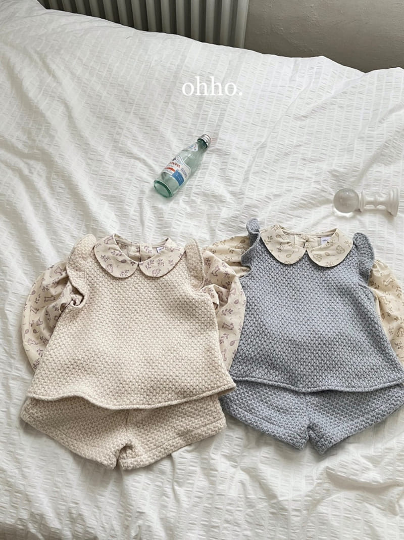 Ohho - Korean Children Fashion - #designkidswear - Rabbit Round Blouse  - 8