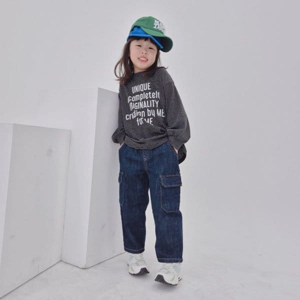 Olivie - Korean Children Fashion - #fashionkids - Denim Cargo Pants