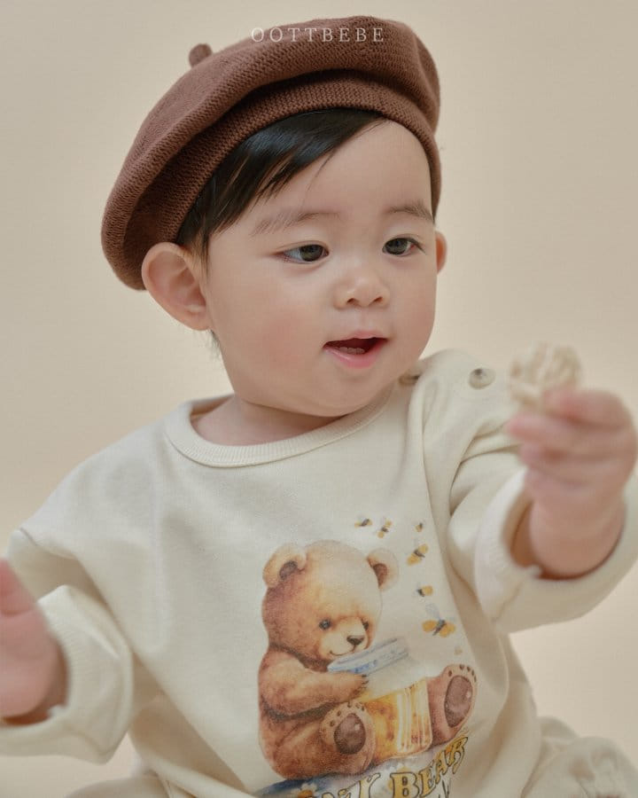 Oott Bebe - Korean Baby Fashion - #babyfashion - Honey Bear Bloomers Top Bottom Set - 6