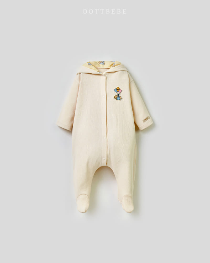 Oott Bebe - Korean Baby Fashion - #babyfashion - Oott Balloon Rabbit Hoody Body Suit - 2