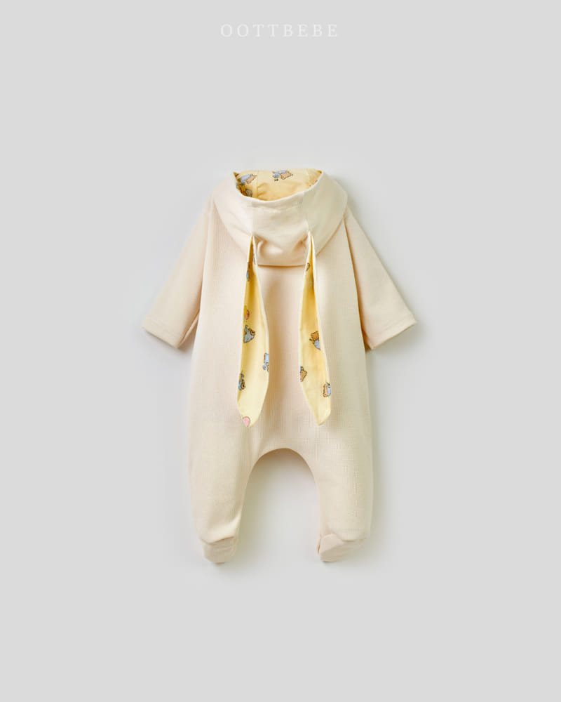 Oott Bebe - Korean Baby Fashion - #babyfever - Oott Balloon Rabbit Hoody Body Suit - 3