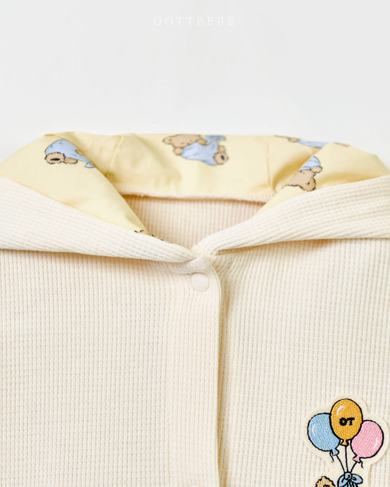 Oott Bebe - Korean Baby Fashion - #babyfever - Oott Balloon Rabbit Hoody Body Suit - 4