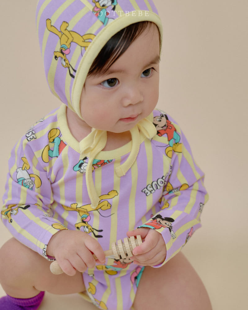 Oott Bebe - Korean Baby Fashion - #babylifestyle - D Body Suit Boonet Set - 9