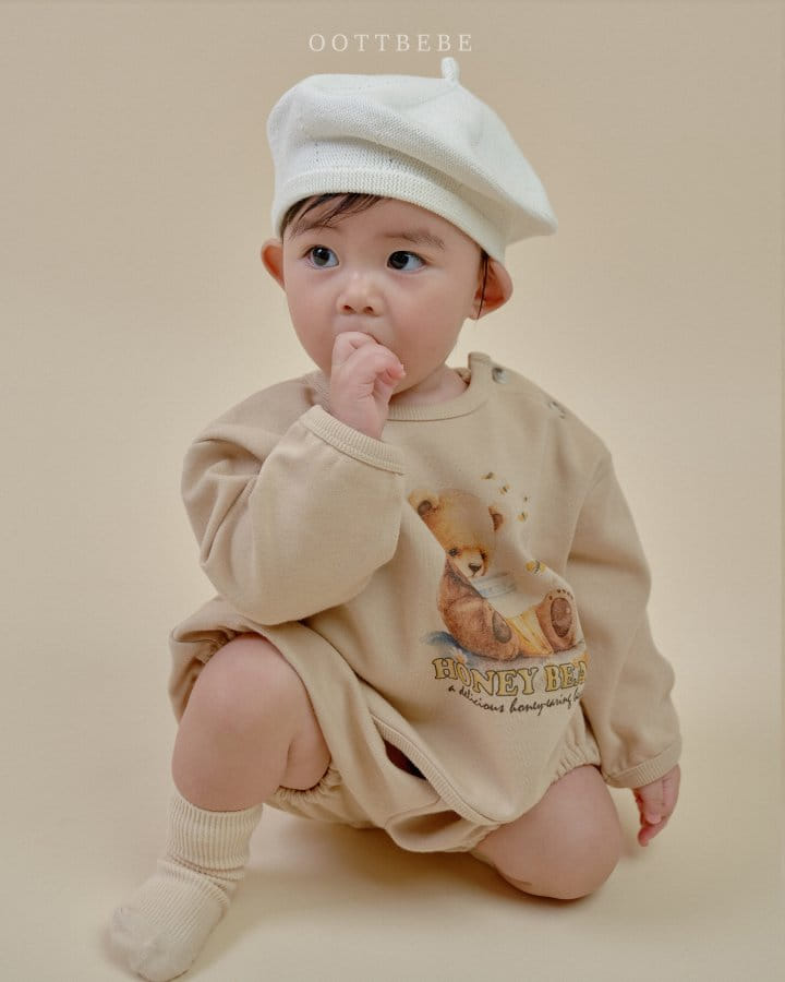 Oott Bebe - Korean Baby Fashion - #babyoninstagram - Honey Bear Bloomers Top Bottom Set - 10