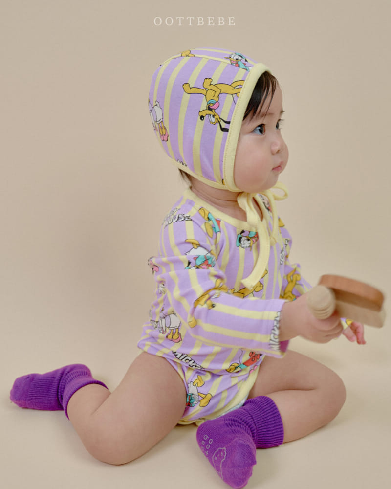 Oott Bebe - Korean Baby Fashion - #babyootd - D Body Suit Boonet Set - 11