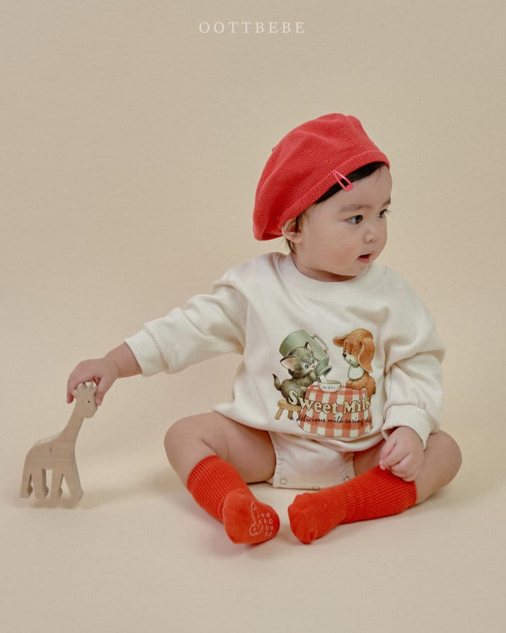 Oott Bebe - Korean Baby Fashion - #babyoutfit - Sweet Milk Body Suit - 3