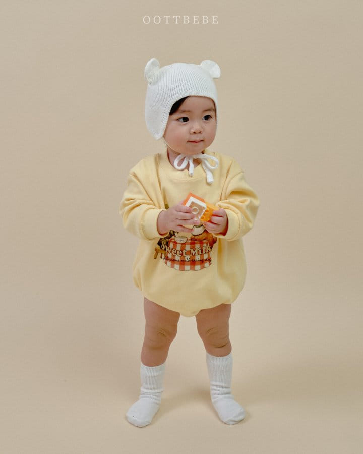 Oott Bebe - Korean Baby Fashion - #onlinebabyshop - Sweet Milk Body Suit - 6