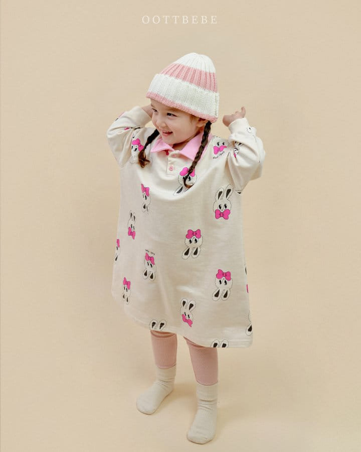 Oott Bebe - Korean Children Fashion - #Kfashion4kids - Rabbit Collar One-Piece - 6