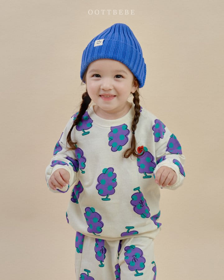 Oott Bebe - Korean Children Fashion - #Kfashion4kids - Heart Grape Top Bottom Set