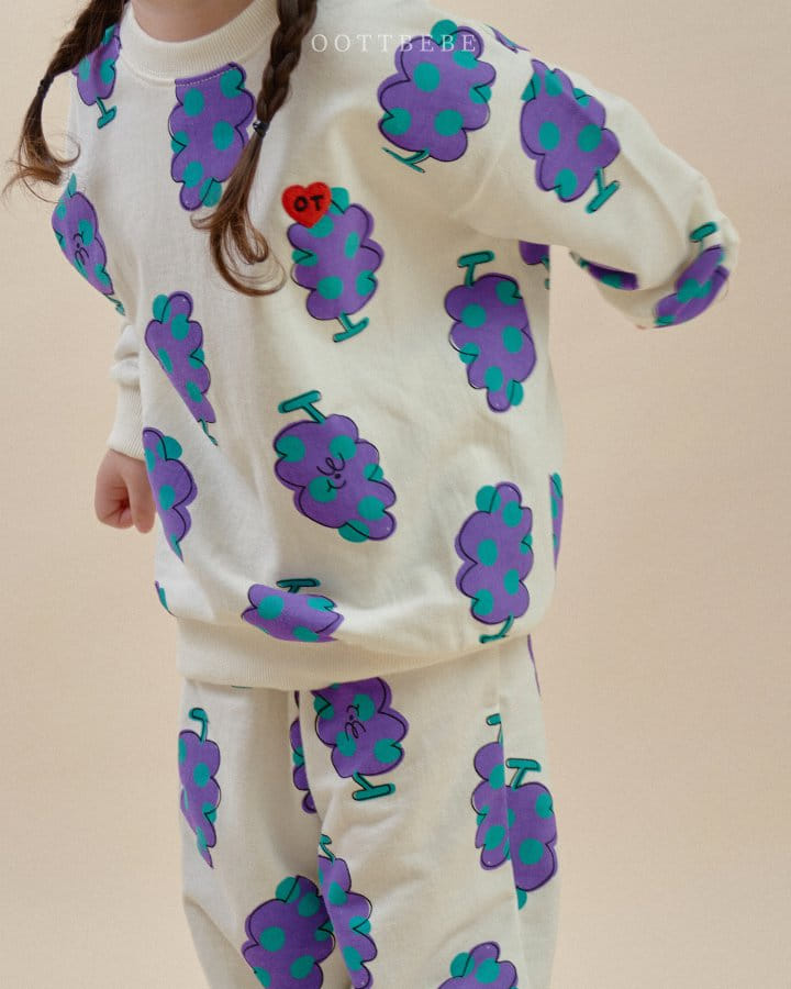 Oott Bebe - Korean Children Fashion - #childofig - Heart Grape Top Bottom Set - 7