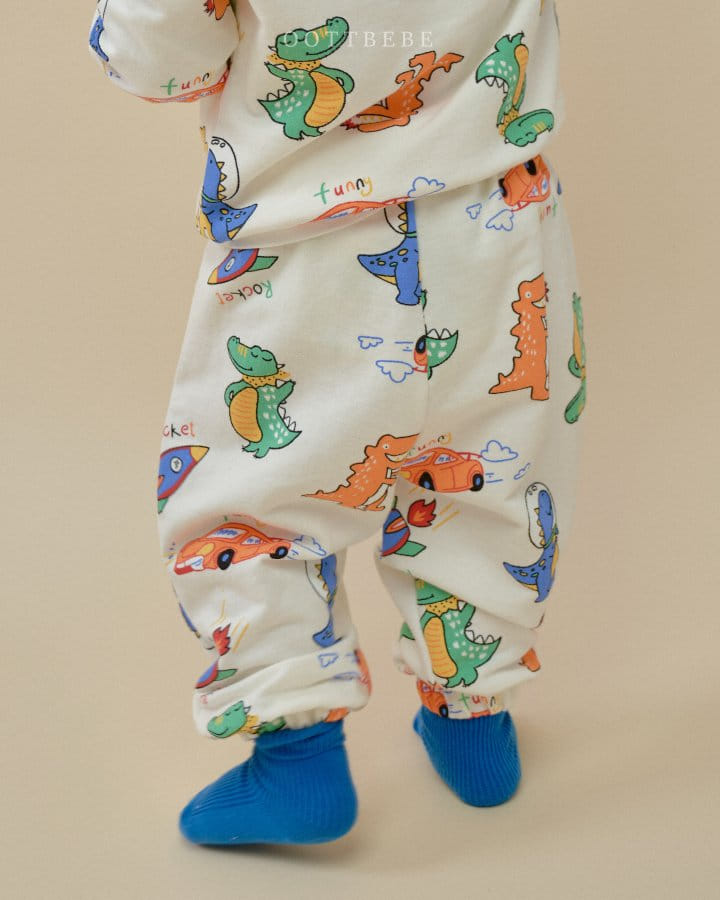 Oott Bebe - Korean Children Fashion - #childrensboutique - Dino Rocket Top Bottom Set - 9