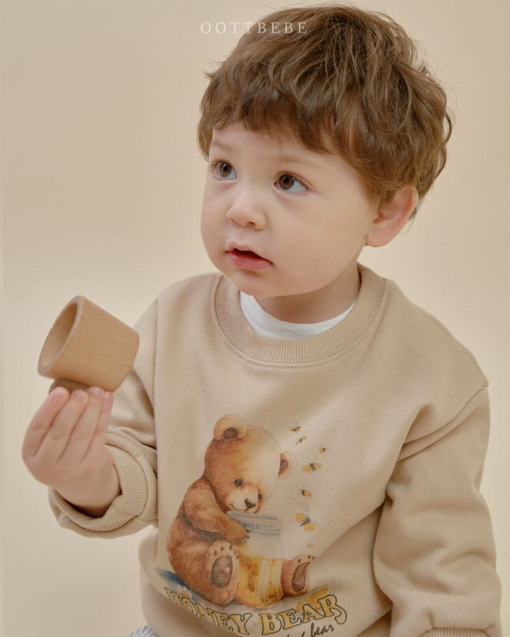 Oott Bebe - Korean Children Fashion - #childrensboutique - Honey Bear Sweatshirt - 3