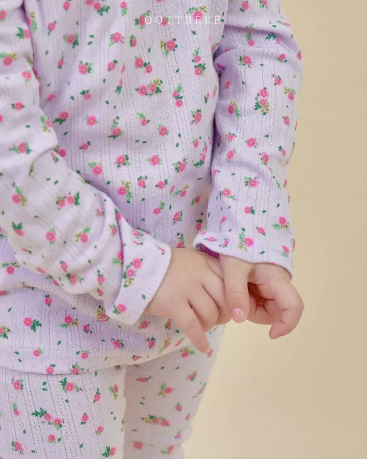 Oott Bebe - Korean Children Fashion - #discoveringself - Blossome Easywear Top Bottom Set - 2