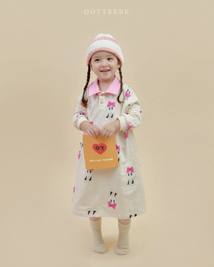 Oott Bebe - Korean Children Fashion - #discoveringself - Rabbit Collar One-Piece