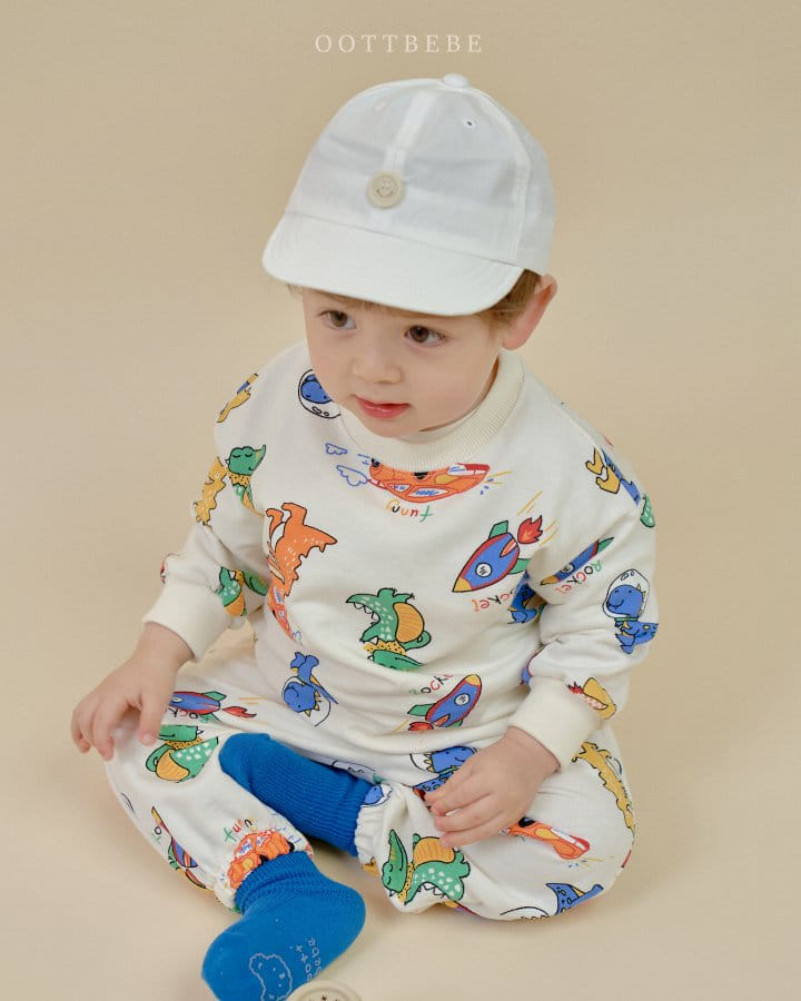 Oott Bebe - Korean Children Fashion - #discoveringself - Dino Rocket Top Bottom Set - 11