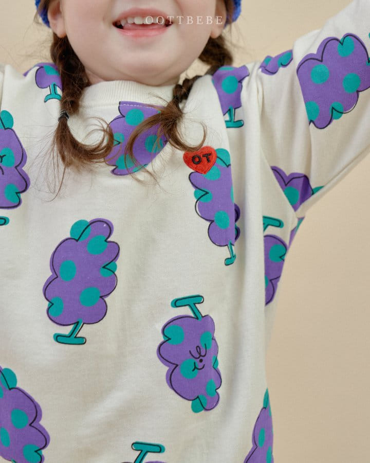Oott Bebe - Korean Children Fashion - #fashionkids - Heart Grape Top Bottom Set - 11