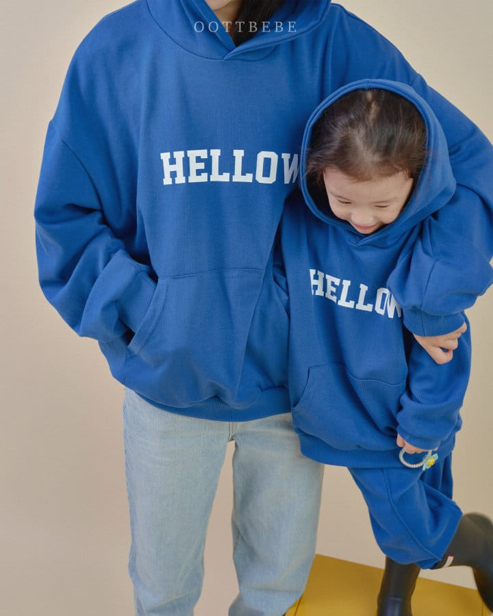 Oott Bebe - Korean Children Fashion - #kidsshorts - Adult Hello Sweatshirt - 5