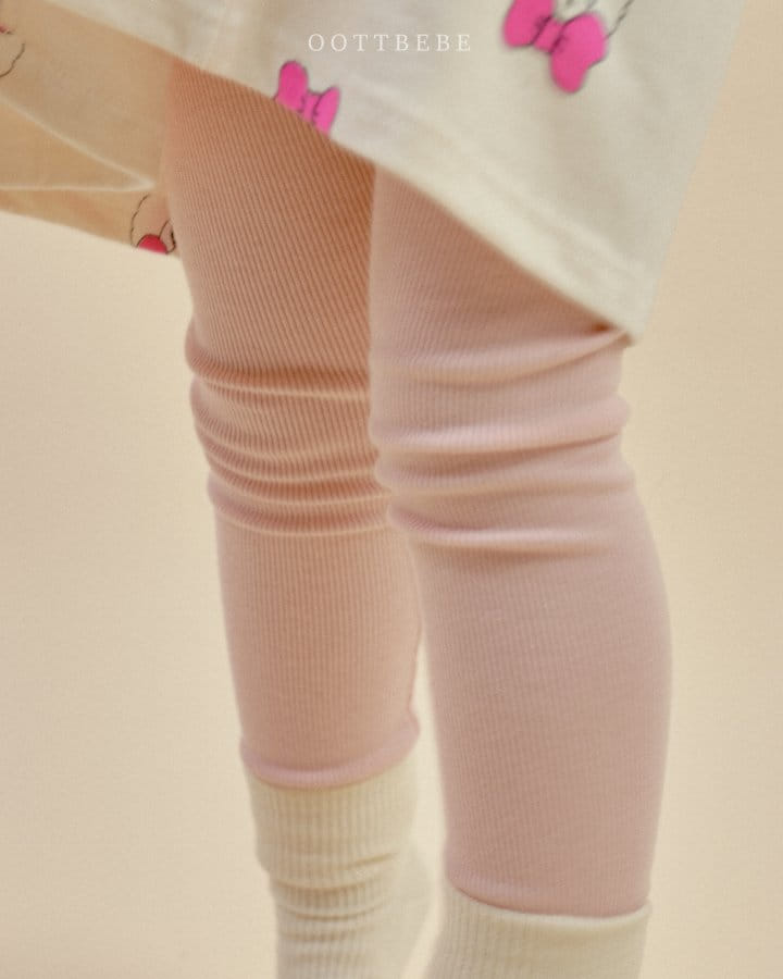 Oott Bebe - Korean Children Fashion - #kidsstore - Melting Rib Leggings - 2