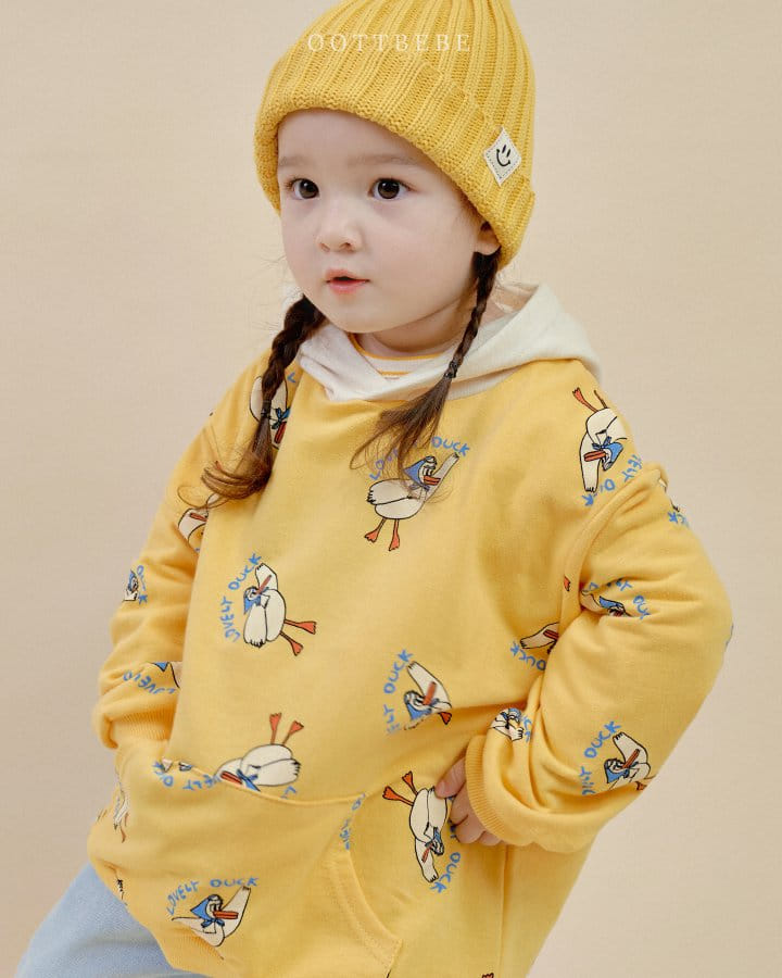 Oott Bebe - Korean Children Fashion - #kidsstore - Duck Hoody Sweatshirt - 7