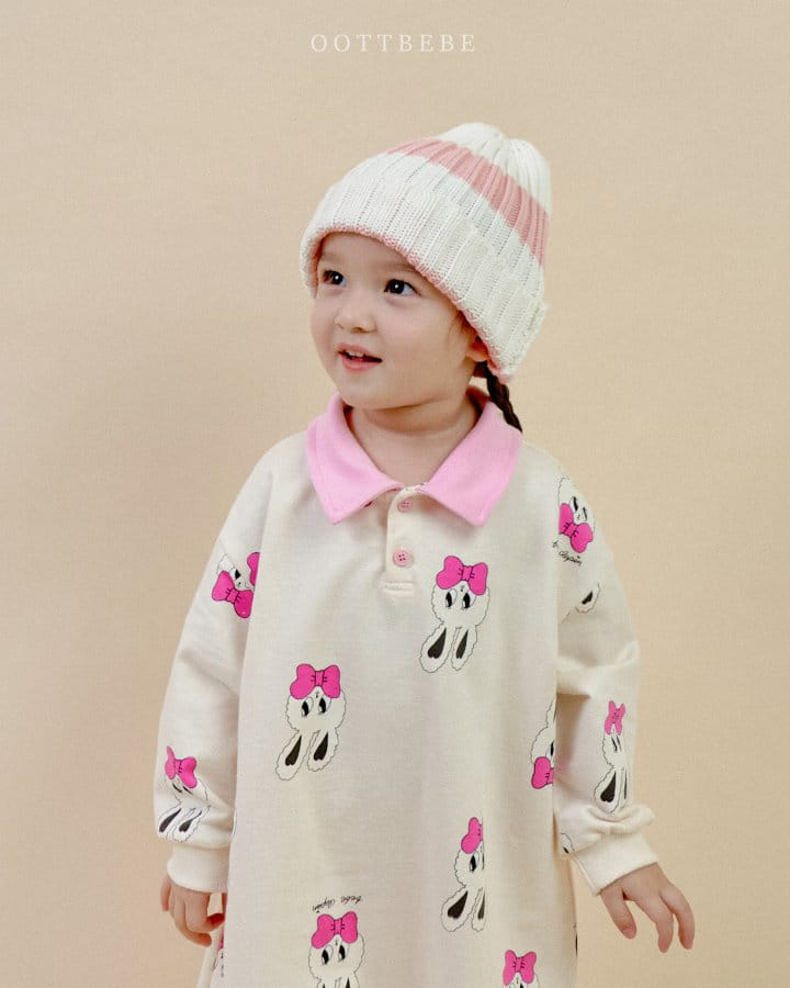 Oott Bebe - Korean Children Fashion - #littlefashionista - Rabbit Collar One-Piece - 7