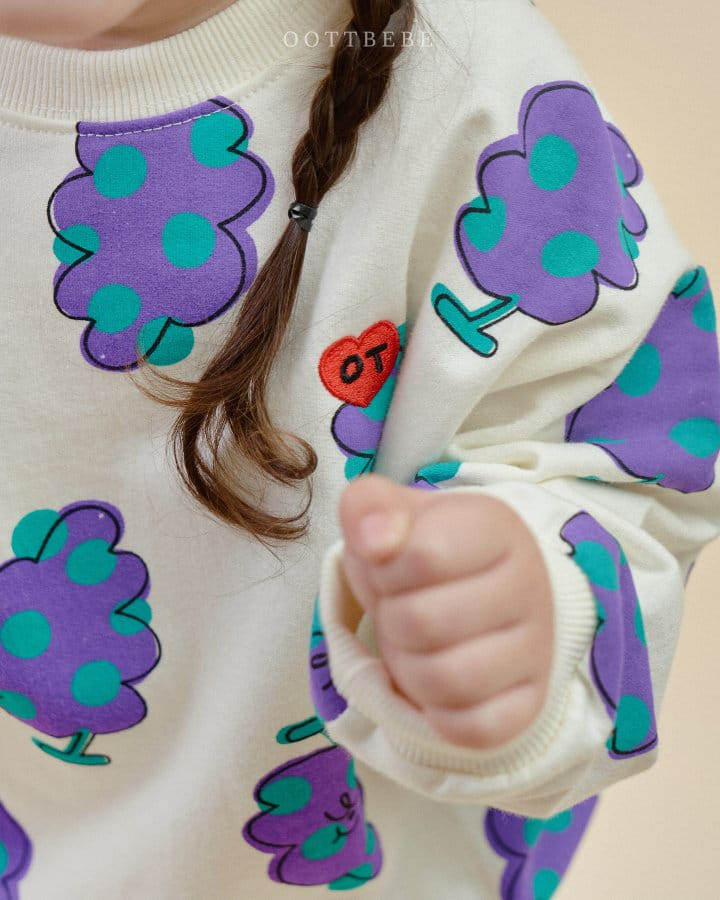 Oott Bebe - Korean Children Fashion - #littlefashionista - Heart Grape Top Bottom Set - 2