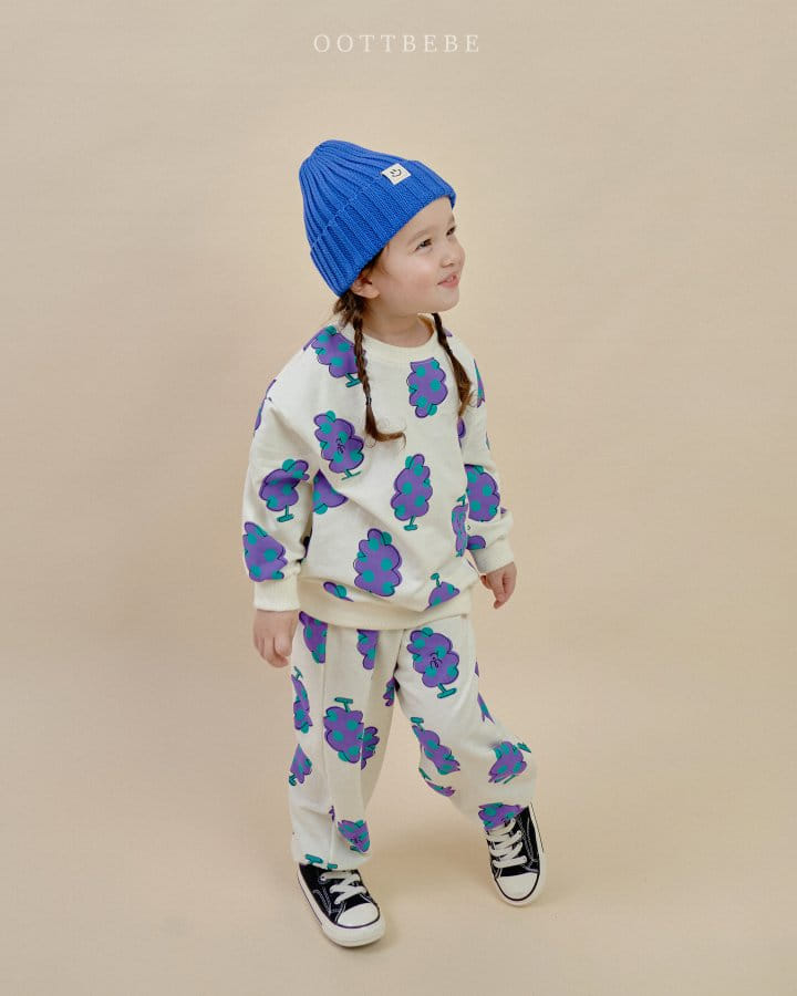 Oott Bebe - Korean Children Fashion - #magicofchildhood - Heart Grape Top Bottom Set - 3