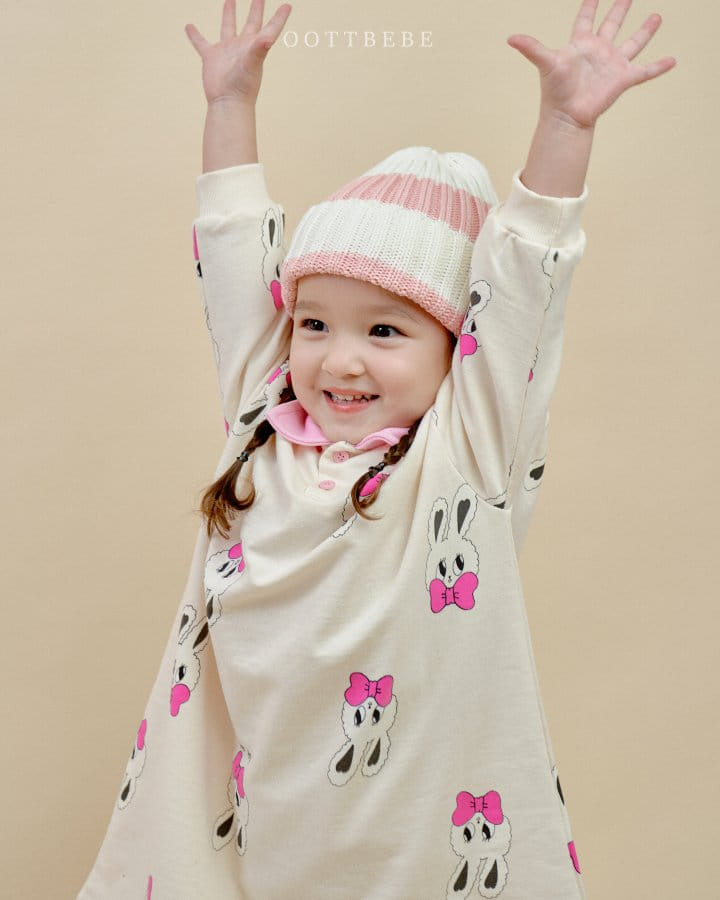 Oott Bebe - Korean Children Fashion - #minifashionista - Rabbit Collar One-Piece - 9