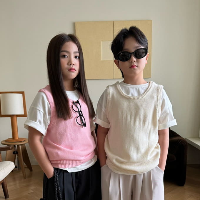 Our - Korean Children Fashion - #discoveringself - Baiker Knit Vest