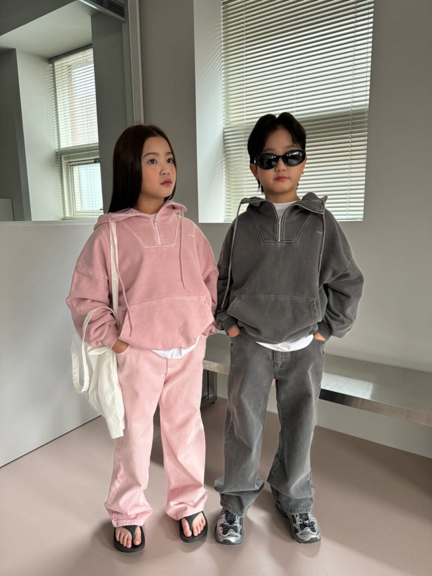 Our - Korean Children Fashion - #littlefashionista - Half Neck Piece dyed Fabric Hoody - 3