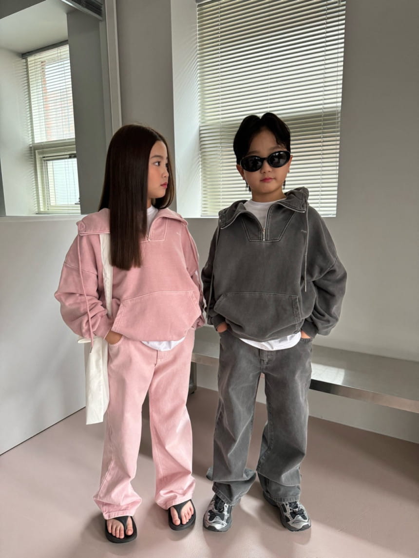 Our - Korean Children Fashion - #prettylittlegirls - Half Neck Piece dyed Fabric Hoody - 6