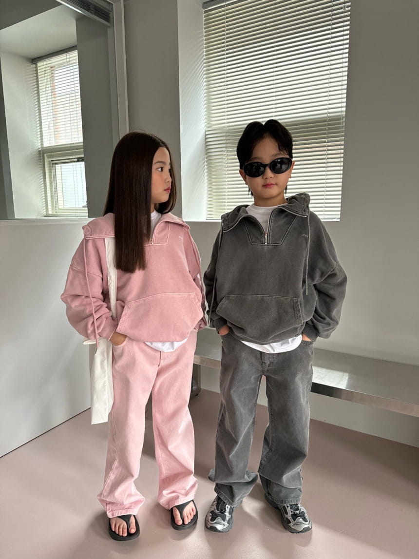 Our - Korean Children Fashion - #todddlerfashion - Half Neck Piece dyed Fabric Hoody - 7