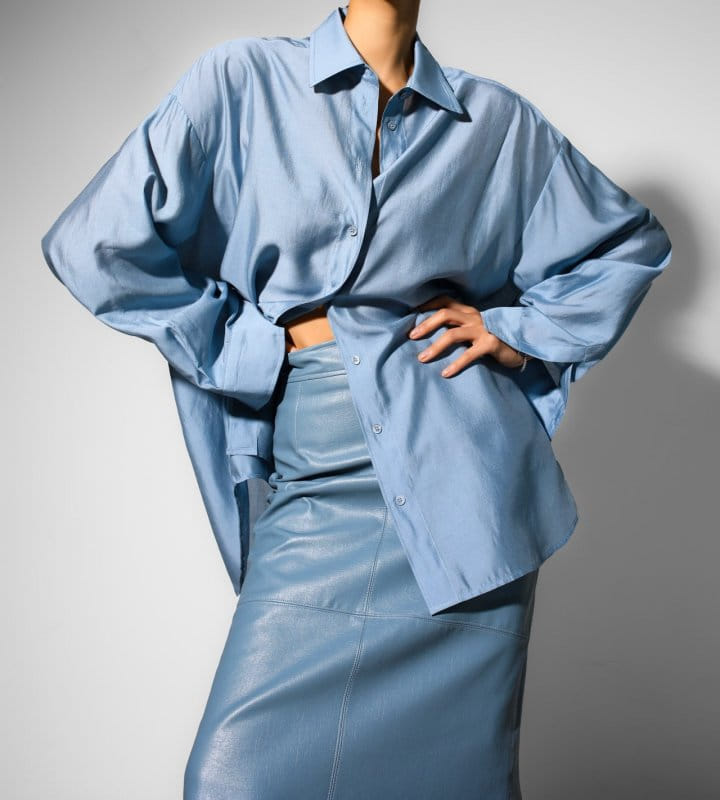 Paper Moon - Korean Women Fashion - #momslook - Sheer Silky Classic Button Down Shirt - 2