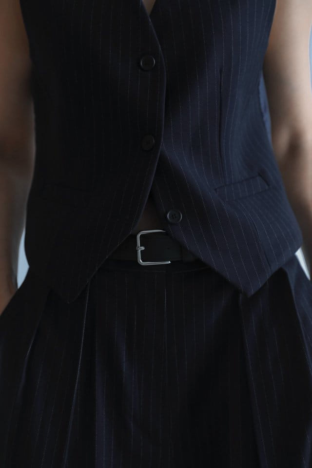 Paper Moon - Korean Women Fashion - #momslook - Classic Pin Stripe Tailored Vest 