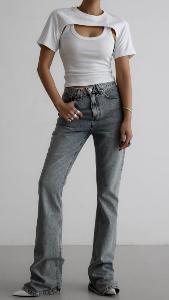 Paper Moon - Korean Women Fashion - #womensfashion - Straight Boots Cut X Ray Jeans  - 4